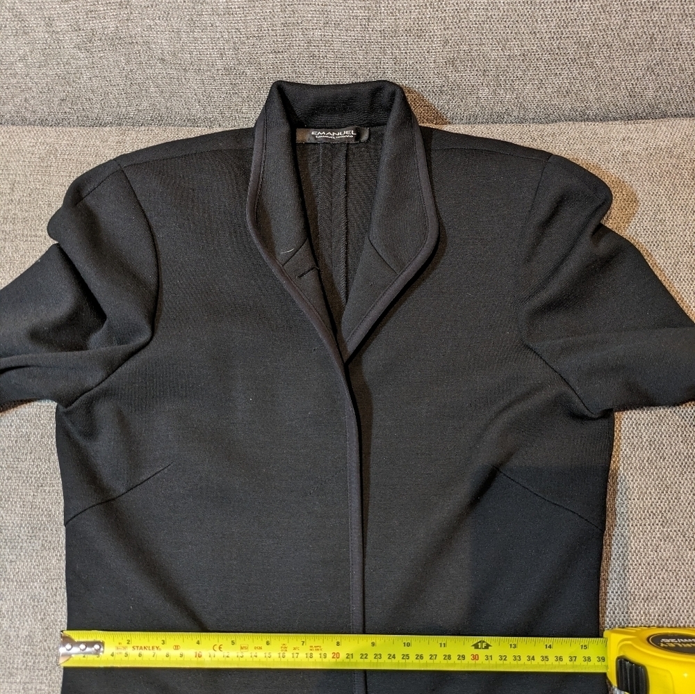 Emanuel Ungaro Black Blazer Coat Minimalist Designer Jacket  Size XS  R1 - Picture 9 of 14